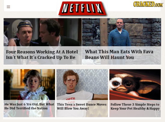 NETFLIK GRAGKEDOON Four Reasons Working At A Hotel What This Man Eats With Fava Isn't What It's Cracked Up To Be Beans Will Haunt You OTE He Was Just