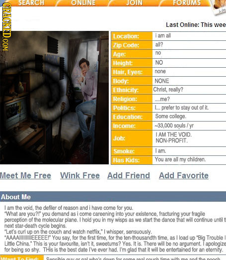 The 16 Most Terrifying Dating Profiles Possible