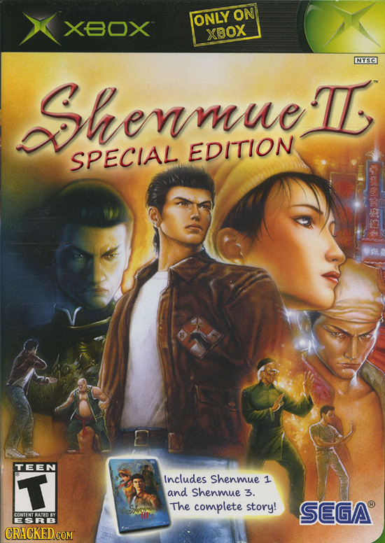 ON XBOX ONLY XBOX NTSC Shenmue 1 EDITION SPECIAL TEEN T Includes Shenmue 1 and Shenmue 3. The complete story! SEGA R CONTENT RATFO B CRACKED COM