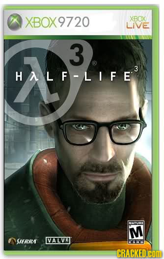 XBOX9720 XBOX LIVE 3 3 HALF-LIFE MATURE M SIERRR VALVE CRACKED.CO