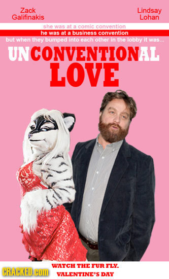 Zack Lindsay Galifinakis Lohan she waS at a comic convention he was at a business convention but when they bumped into each other in the lobby it was.
