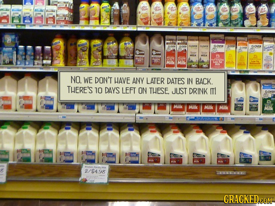 asn ec 40 H eLO ACt CLOVVR CLOVER Bride MiIk Milk NO. WE DON'T HAVE ANY LATER DATES IN BACK. THERE'S 10 DAYS LEFT ON THESE. JUST DRINK ITI DONEA Milk