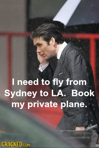 I need to fly from Sydney to LA. Book my private plane. GRACKED COM