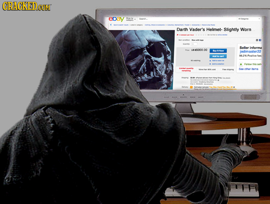 epay GA Darth Vader's Helmet- Slightly Worn Seller Informs $8500O.CO 4 iedimaster22 - etio Soe ae 4s