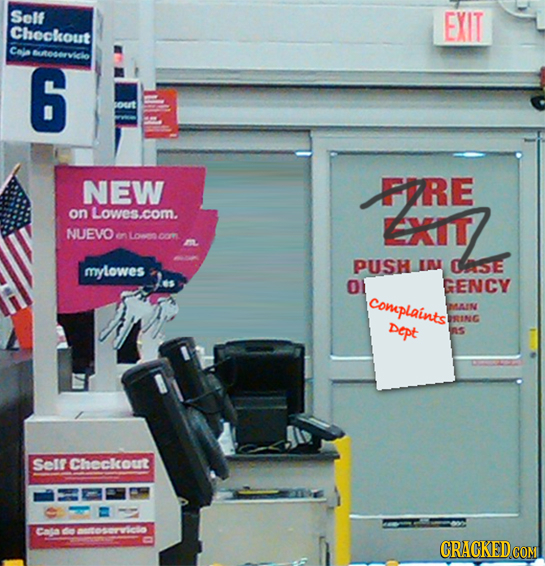 Solf EXIT Checkout Cale uocervicle 6 sout NEW FPRE on Lowes.com. EXIT NUEVO en Loen l mylowes PUSH IN ASE O1 GENCY Complaints MAIN BRING Dept Selr Che