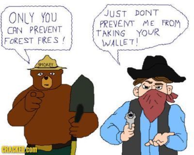 ONLY YOU JUST DONT PREVEMT ME FROM CAN PREVENT TAKING YOUR FOREST FIRE S ! WALLE7! SMOKEY