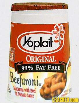 Yoplail JET QIT ORIGINAL ent 99% FAT FREE Beefaroni. Meceoni with Beef in Tomato Sauce gtbr CRACKED.G 