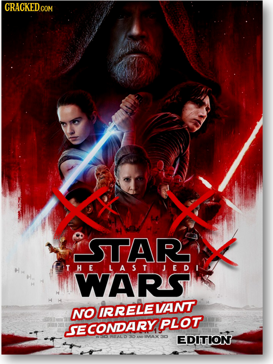CRACKED.COM STAR THELASTJEDI WARS H H LH NO IRRELEVANT PLOT SECONDARY 3DANO IMAX 3D EDITION