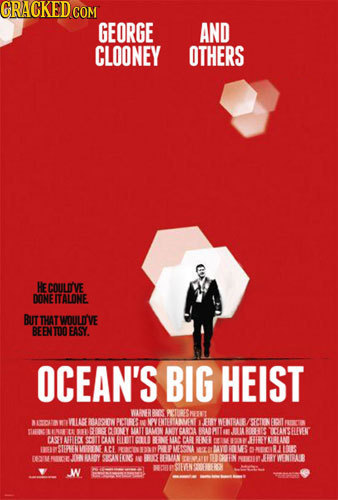 GRACKEDCOM GEORGE AND CLOONEY OTHERS HE COULD'VE DONE ITALONE. BUT THAT W/OULIIVE BEEN O EASY. OCEAN'S BIG HEIST WANRRR PERESNERET BOAUITN VLLA PETS I