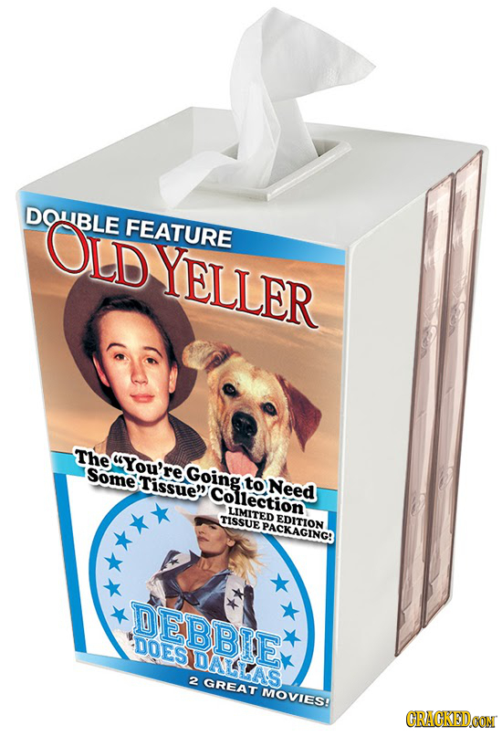 DOUBLE OLD FEATURE YELLER TheYou're Some Going Tissue to Need Collection LIMITED TISSUE EDITION PACKAGINGR DEBBTE DOES IDALLAS 2 GREAT MOVIES! CRAGKE