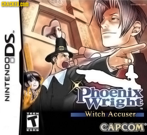 CRACKED.COM NTAOYEUSA Phoenix Wright NINTENDODS. TEEN Witch Accuser T CAPCOM
