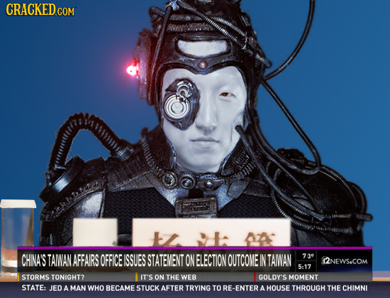 CRACKED COM CHINA'S TAIWAN AFFAIRS OFFICEISSUES STATEMENT ON ELECTION OUTCOMEIN TAIWAN 730 12NEWS.COM 5:17 STORMS TONIGHT? IT'S ON THE WEB GOLDY'S MOM