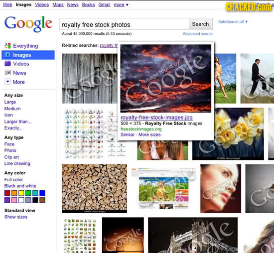 Web Images Videos Maps News Books Gmail more CRACKEDCOME Google royalty 0 stock photos SafoSoarch free Search About 45. 000,000 results (0.43 seconds)