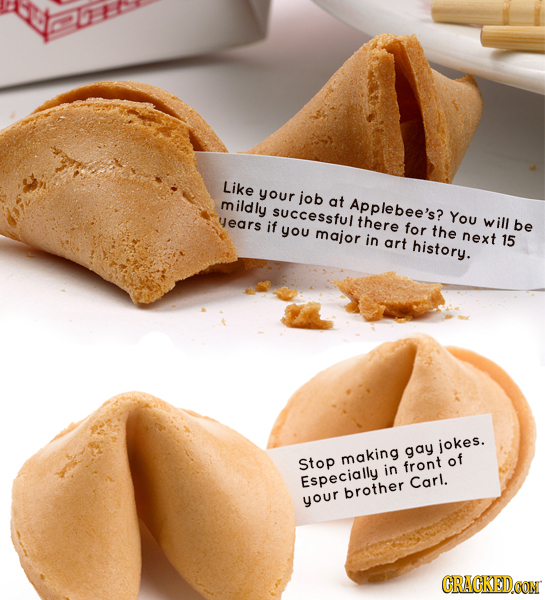 Like your job mildly at Applebee's? successfulthere You years will if be you major for the in next art history. 15 jokes. gay Stop making front of in