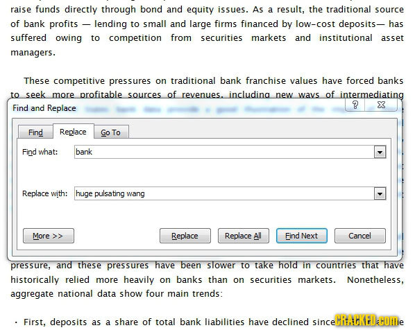 raise funds directly through bond and equity issues. As a result, the traditional source of bank profits lending to small and large firms financed by