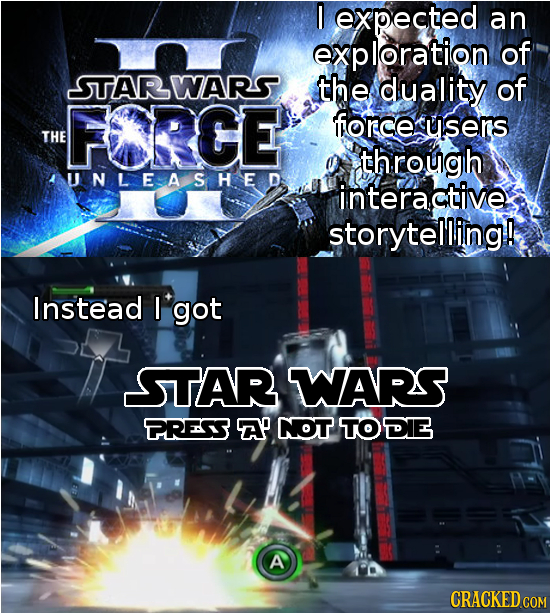I expected an exploration of STARWARS. the duality of FRCE force cusers THE through AUNLEASHED interactive storytelling! Instead I got STAR WARS PRESS