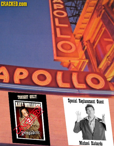 CRACKED.cOM ALLLI OrrOu POLLO TONIGHT ONLY! Speial Raplacement Cuest KATT ANCELLEDE pimpadclic Micbael Bicbarda