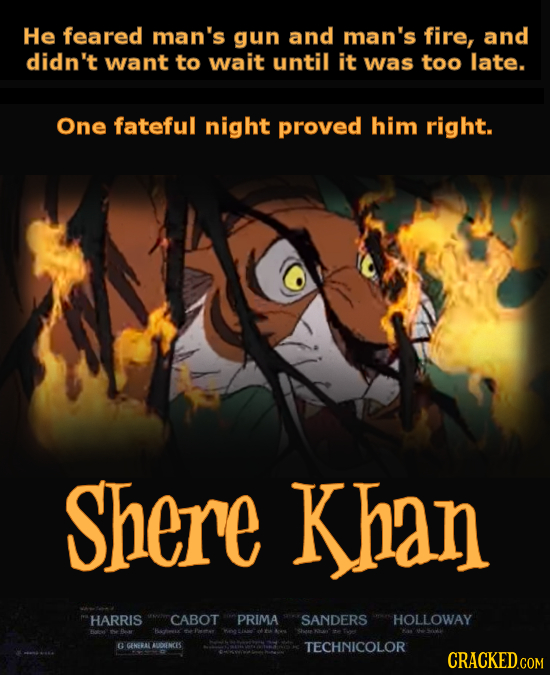 He feared man's gun and man's fire, and didn't want to wait until it was too late. One fateful night proved him right. ShEre Khan HARRIS CABOT PRIMA S