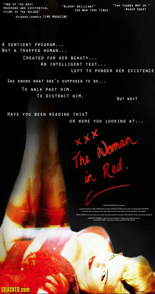 OME OF THE MOST TMO THUMBS MAY BLOODY BRILLIANT UP. PROFOUND AND EXISTENTIAL TMES -ROGEr EBERT -THE NEM YORK FILMS OF THE DECADE -RICHARD COURRIS