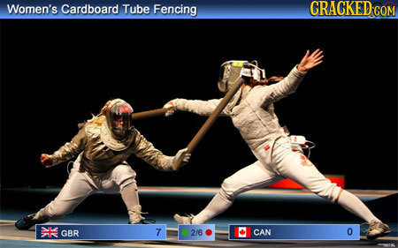 Women's Cardboard Tube Fencing CRACKED COM NL GBR 7 2/6 CAN 0 