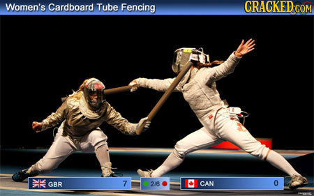 Women's Cardboard Tube Fencing CRACKED COM NL GBR 7 2/6 CAN 0
