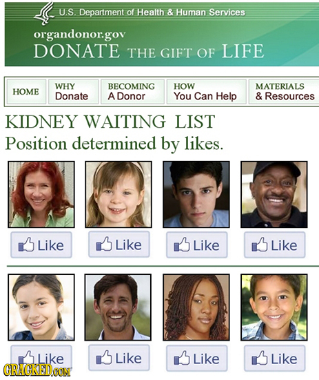 U.S. Department of Health & Human Services organdonor:gov DONATE THE GIFT OF LIFE WHY BECOMING HOW MATERIALS HOME Donate A Donor You Can Help & Resour