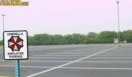 CRACKED CON UMBRELLA EMPLOYEE PARKING