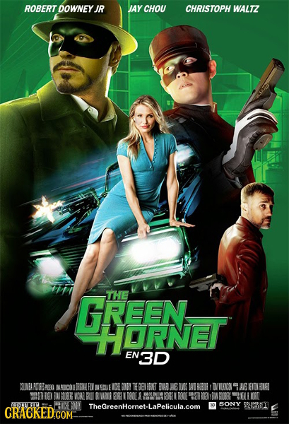 ROBERT DOWNEY JR JAY CHOU CHRISTOPH WALTZ GREEN THE HORNET EN En3D NOIVIA PEOE 590 ETMO BEANLFIV MCULE VINE BOORY EREBRNT RIAI J6 SAVB WI BROT LONOU V