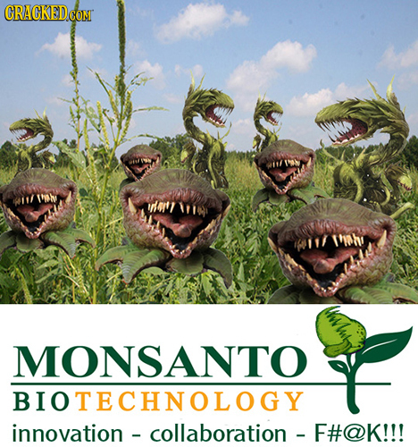 CRACKEDCO uh 1tin T'ohe 111 MONSANTO BIOTECHNOLOGY innovation - collaboration - F#@K!!!