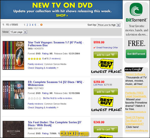 NEW TV ON DVD Update your collection with hit shows releasing this week. SHOP BitTorrent 1. 15 of8565 12345 Sort Iry: Price Loww to High Your favorite