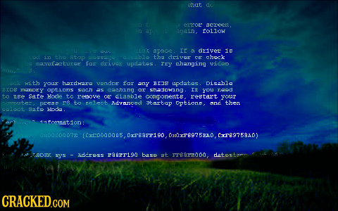 Bhut do yer acreet. acain, tolloh au 1a'c apace. If driver 1B iT the atop 1$5ago ble tha driyor O check meufeturr far driver updatos. ry changing vida