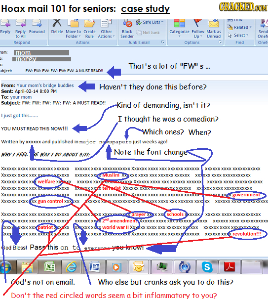 Hoax mail 101 for seniors: CRACKEDCON case study ns rusnu Safe Lists Related Reply Reply Forward Delete Move t Create Other Block Not Junk Categorize