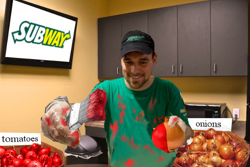 SUBWAY ar onions tomatoes