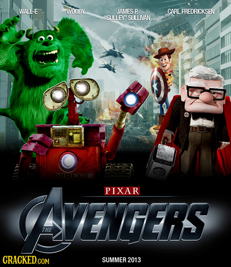 WALL-E WOODY JAMES P CARL FREDRICKSEN USULLEY'SULLIAN IETH'E EEIS PIXAR THE SUMMER 2013