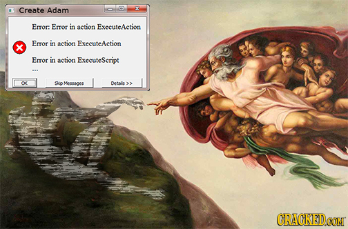 Create Adam X Error: Error in action ExecuteAction Error in action ExecuteAction X Error in action ExecuteSeript OK Sico Messages Detals CRACKEDCON