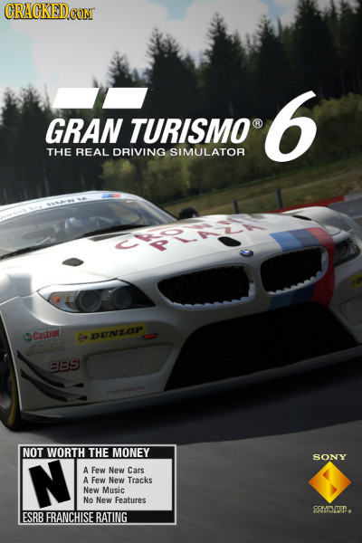 CRACKEDCON 6 GRAN TURISMO THE REAL DRIVING SIMULATOR Castrot EZNLOP SE BBS NOT WORTH THE MONEY SONY A Few New Cars A Few New Tracks New Music No New F
