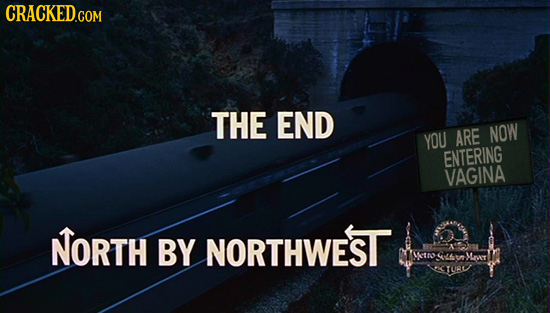 THE END YOU ARE NOW ENTERING VAGINA NORTH BY NORTHWESL WEtO 24 MT TUBU