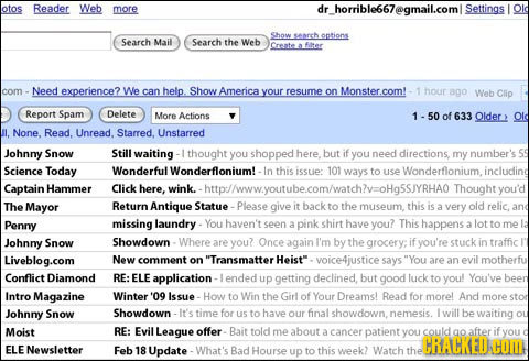 otos Readet Web more dr _horrible667@gma Settings Old Show b ontions Search Mail Search the Web Create er com Need experience? We can help. Show Ameri