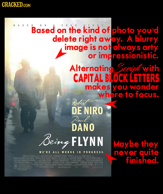 BASE D Based on the kind of photo you'd delete right away. A blurry image is not always arty or impressionistic. Alternating Script with CAPITAL BLOCK