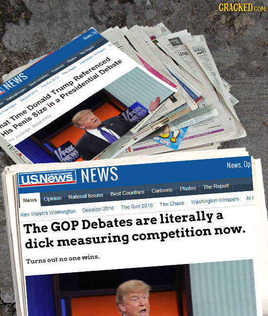 CRACKED COM Thetheso ing alunl puuctes naniltyersn Croie Debate Referenced NEWS BeACaxrtet Trump Presidential Hteeuden a in Donald size I/oxr Time at