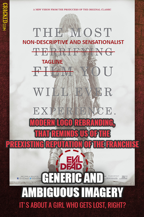 CRACKED.COM ANEW VISION FROMTHE PRODUCERS OFTHE ORIGINAL CLASSIC THE MOST NON-DESCRIPTIVE AND SENSATIONALIST TEPRIFOING TAGLINE FILM YOU WILL EWER EXP