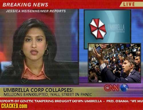 BREAKING NEWS LIVE JESSICA WEISENHEIMER REPORTS UMBRELLA CN UMBRELLA CORP COLLAPSES! MILLIONS BANKRUPTED. WALL STREET IN PANIC REPORTS OF GENFTIC TAMP