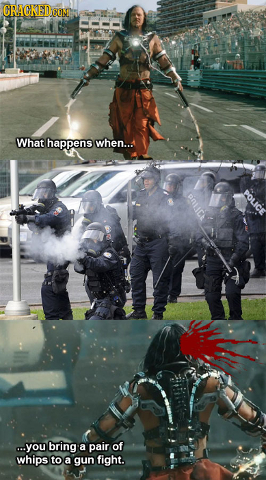 What happens when... nyri OT ...you bring a pair of whips to a gun fight.