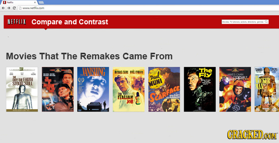 mnonesetffvermn NETFLIX Compare and Contrast t Movies That The Remakes Came From VNSUING The EOE CLIRE noil euD FIY LAIECAAN M EATH Paul AL STOMISUILL
