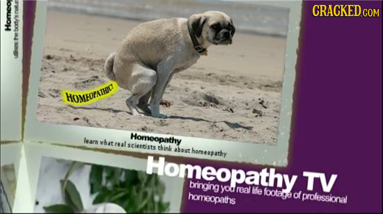 CRACKED.COM Homeor bodrs a S HOMEOFATHC Homcopathy learn whatreal scientists think Bout homepathy Homeopathy. TV bringing yod real Iife footata homeop