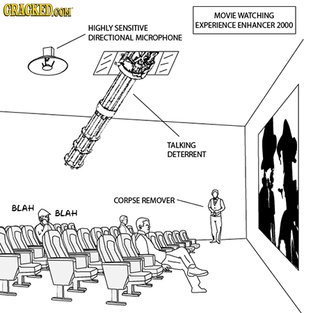 CRACKED MOVIE WATCHING EXPERIENCEENHANCER2000 HIGHLY SENSITIVE DIRECTIONAL MICROPHONE TALKING DETERRENT CORPSE REMOVER BLAH BLAH