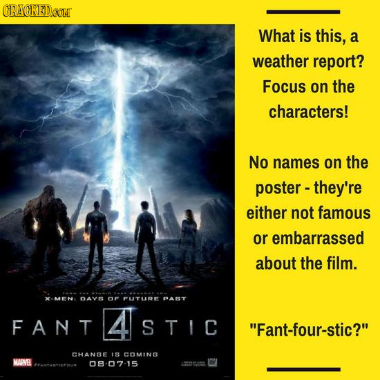 GRACKED What is this, a weather report? Focus on the characters! No names on the poster -they're either not famous or embarrassed about the film. X-ME