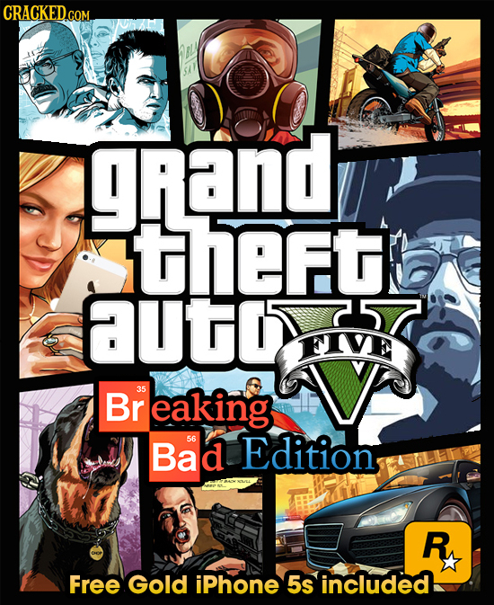 CRACKED.COR Bon! GPND theft Uto FIVE Br 35 eaking Bad 56 Edition R Free Gold iPhone 5s included 
