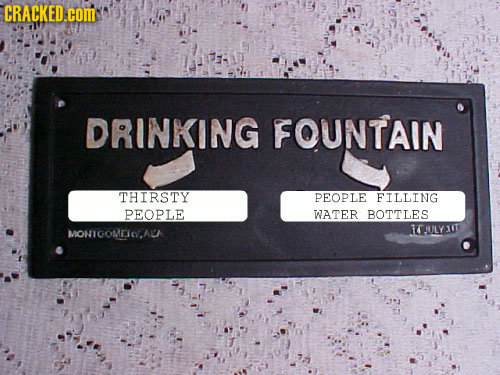 CRACKED.cOM DRINKING FOUNTAIN THIRSTY PEOPLE FILLING PEOPLE WATER BOTTLES 14ULY 31T MONIGOMEIO.ALA