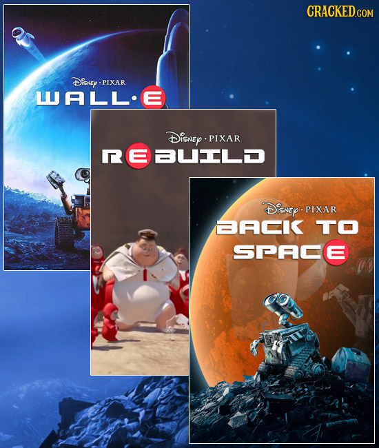 CRACKED DisNEY. PIXAR LUALLE PIXAR REDSnep. DiSNEP PIXAR BACKK TO SPACE